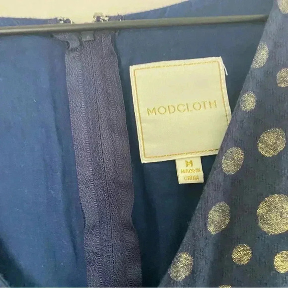 ModCloth Retro Polka Dot Midi Dress Medium - Picture 3 of 5